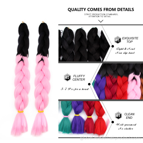 Ombre Silk Yaki Jumbo Braid 30 Inches 2Tone Synthetic Jumbo Braiding Hair Extension Factory